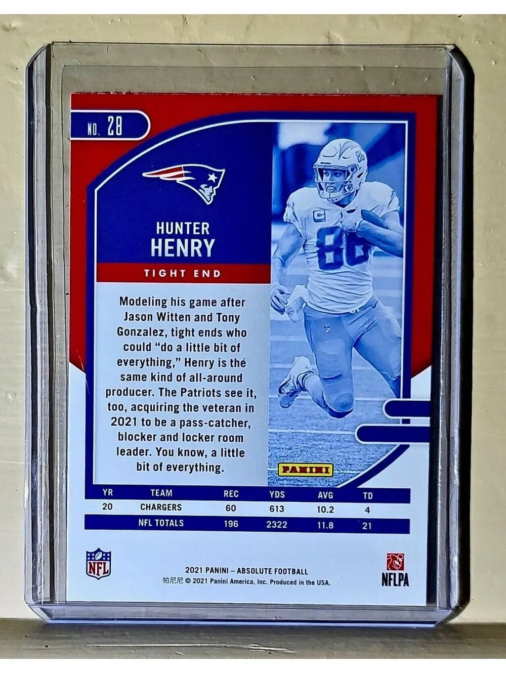 Hunter Henry 2021 Panini NFL Absolute Football #28 Card